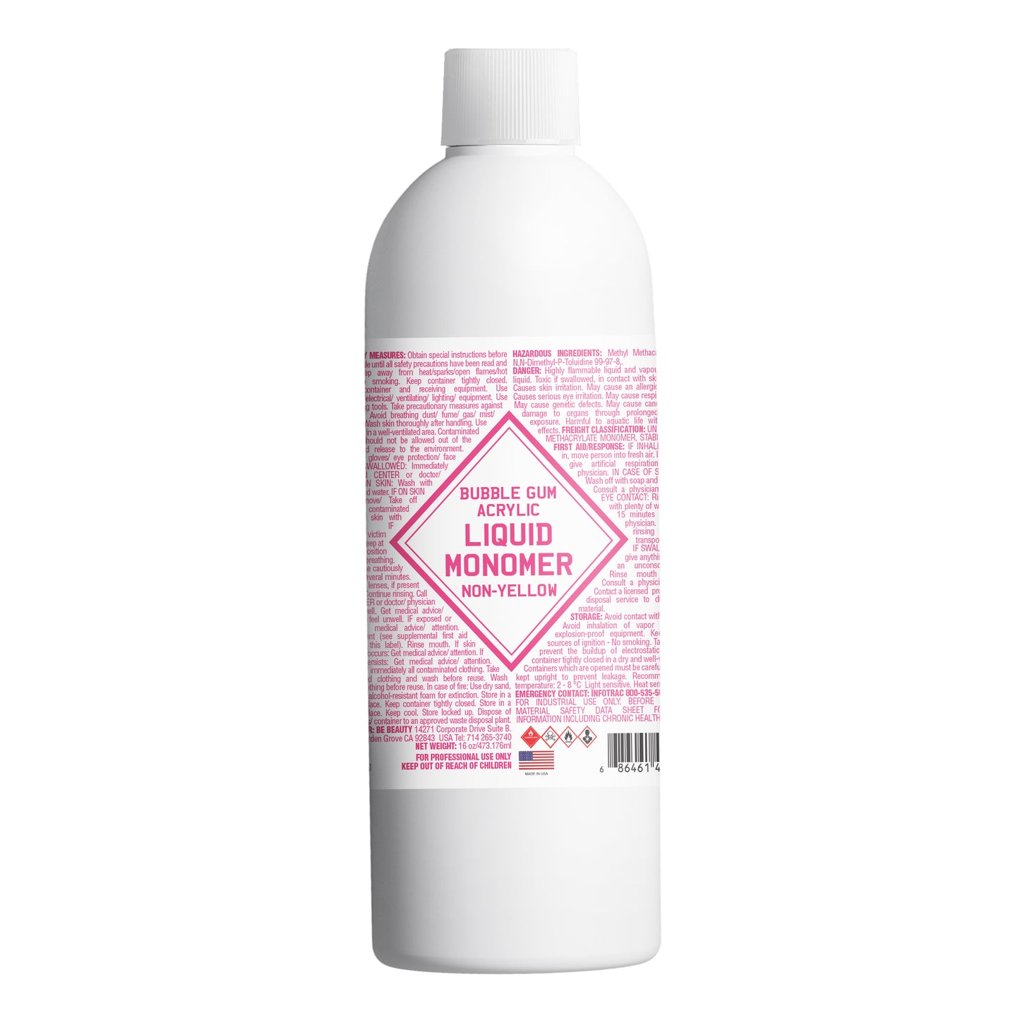 LIQUID 116 BUBBLEGUM - Fast Set Liquid Monomer