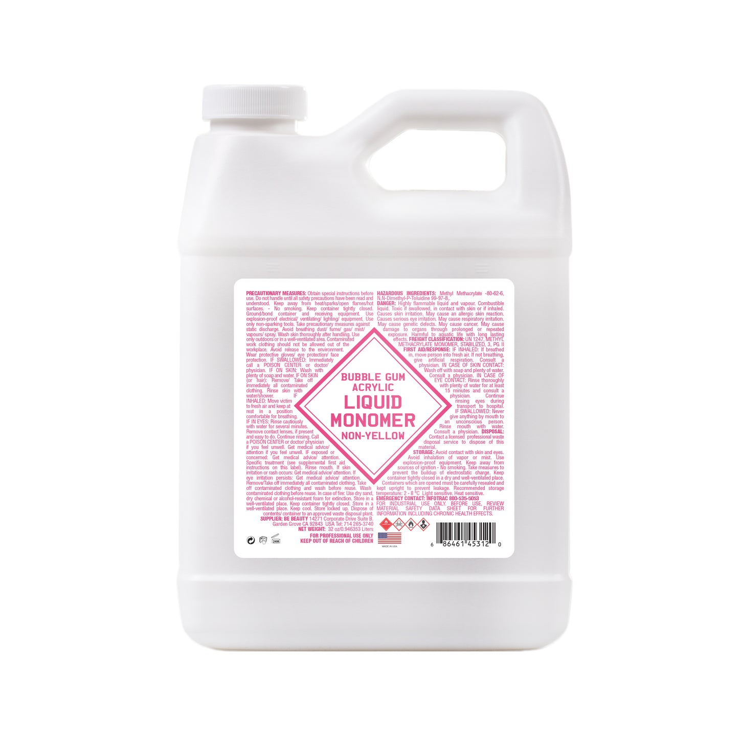 LIQUID 116 BUBBLEGUM - Fast Set Liquid Monomer