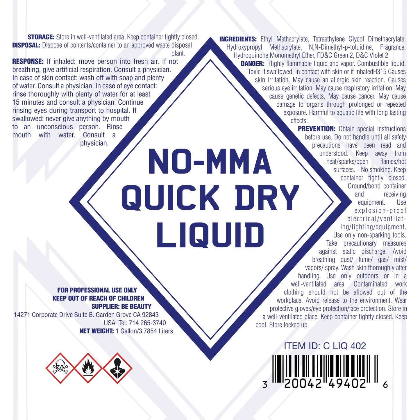 Quick Dry | NO MMA | Acrylic Liquid | Monomer | Private Label | Wholesale