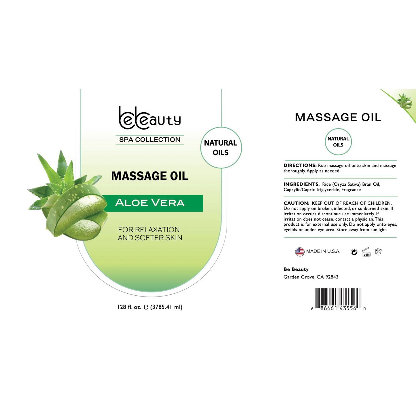 Wholesale | Private Label | High Quality | Spa | Relaxing | Moisturizing | Massage Oil | Aloe Vera