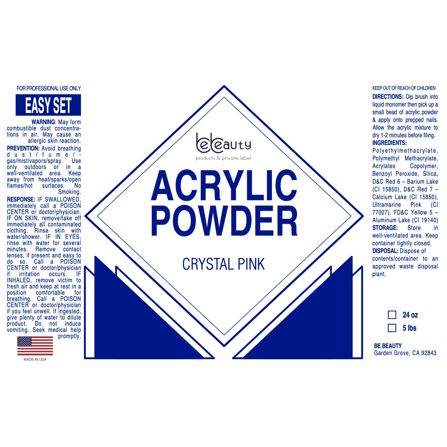 Crystal Pink | Acrylic Powder | Polymer | Wholesale | Private label