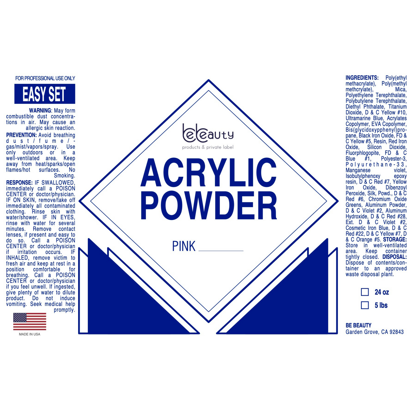 Pink Regular | Acrylic Powder | Polymer | Wholesale | Private label