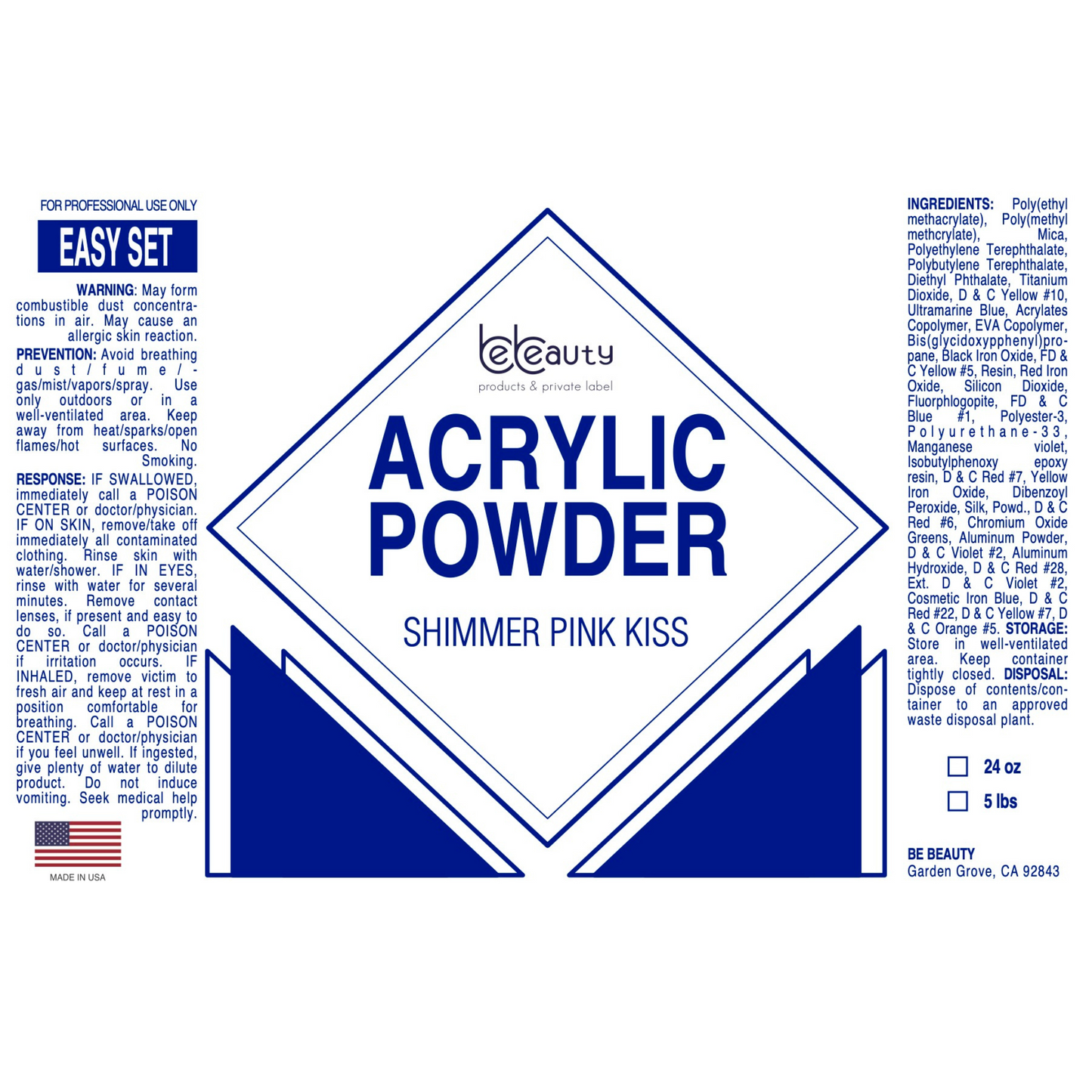 Shimmer Pink Kiss | Acrylic Powder | Polymer | Wholesale | Private label