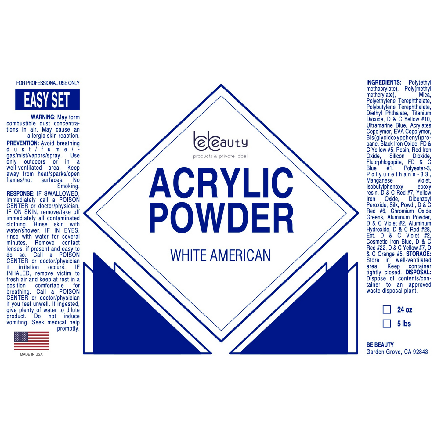 White American | Acrylic Powder | Polymer | Wholesale | Private label