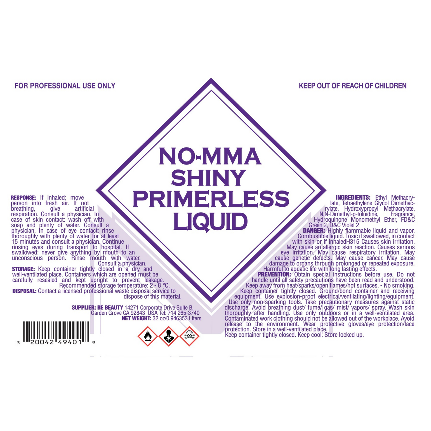 SHINY PRIMERLESS | NO MMA | Acrylic Liquid | Monomer | Private Label | Wholesale