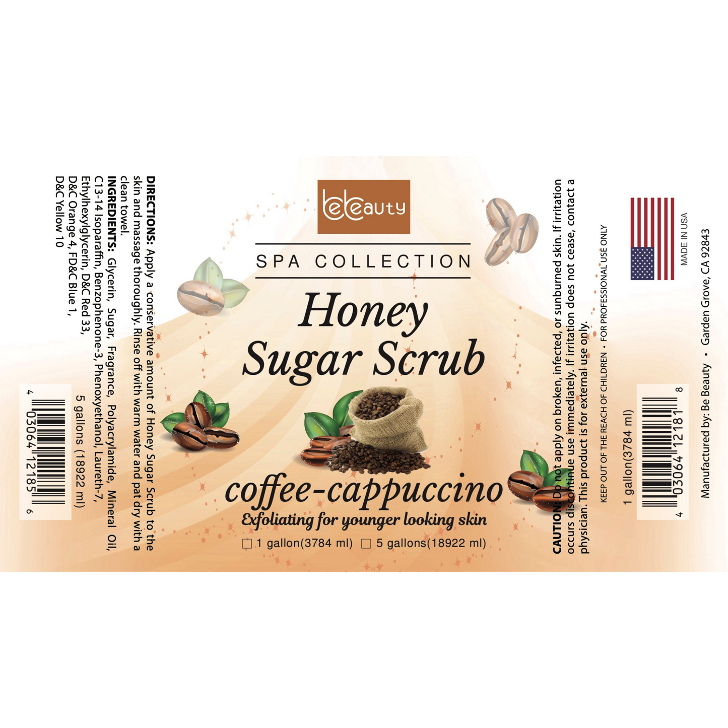 Coffee Cappuccino | Wholesale | Private Label | High Quality | Nourishing | Moisturizing | Exfoliating | Honey Sugar Scrub