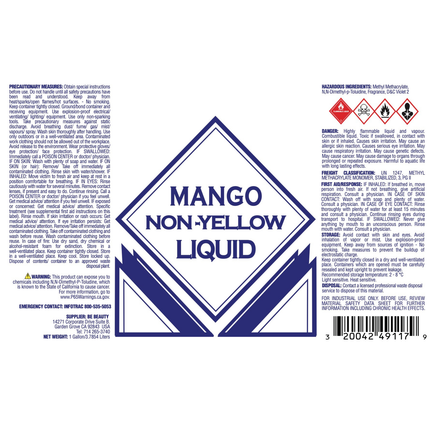 Mango | Non-Yellow | | Acrylic Liquid | Monomer | Private Label | Wholesale