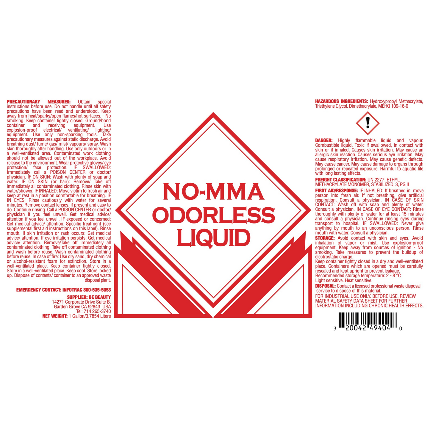 ODORLESS | NO MMA | Acrylic Liquid | Monomer | Private Label | Wholesale