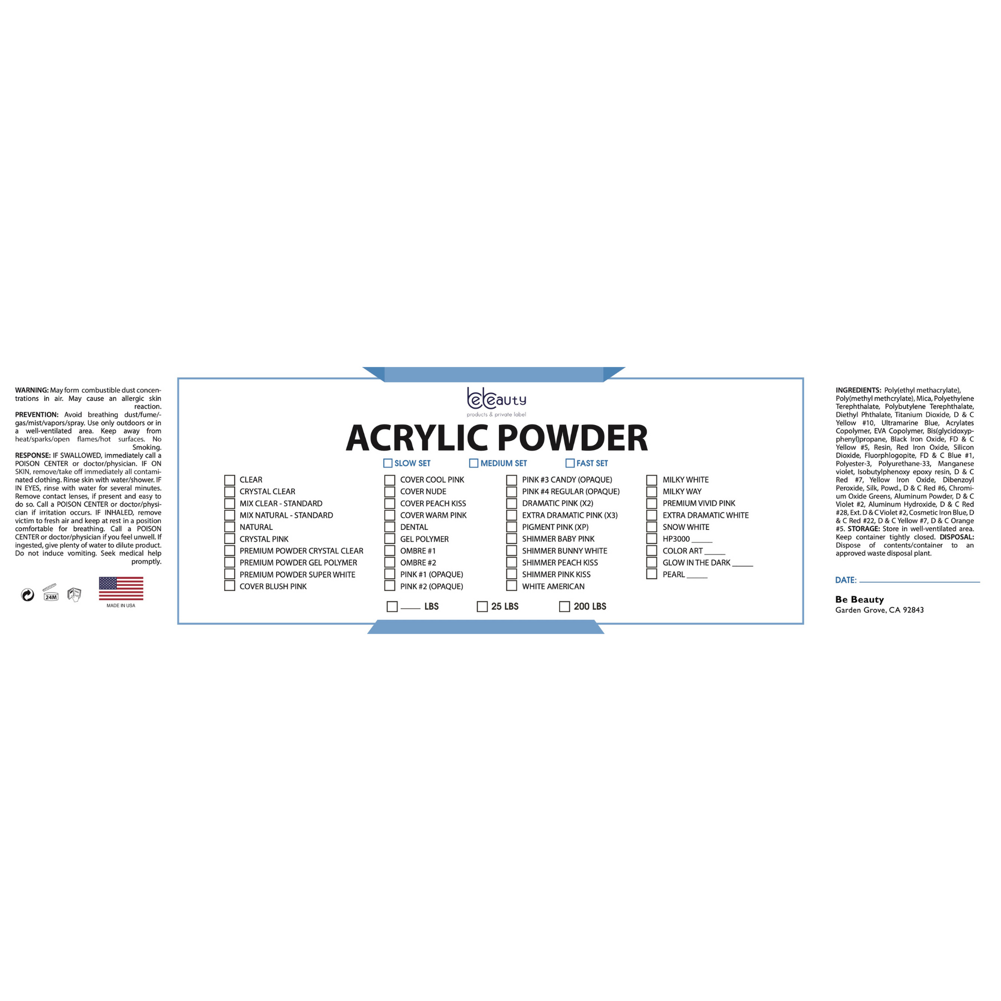 Natural Mix Powder | Acrylic Powder | Polymer | Wholesale | Private label