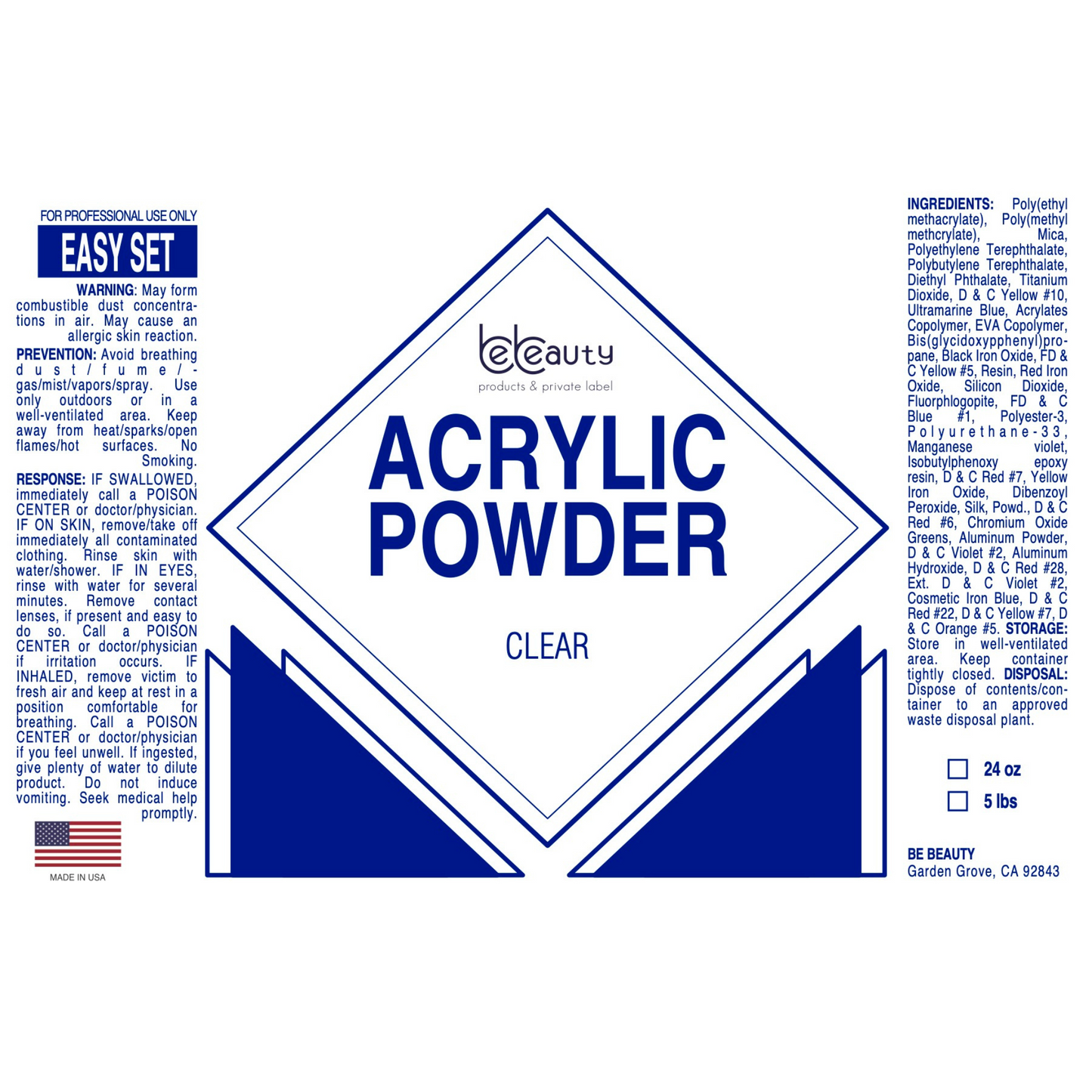 Clear | Acrylic Powder | Polymer | Wholesale | Private label