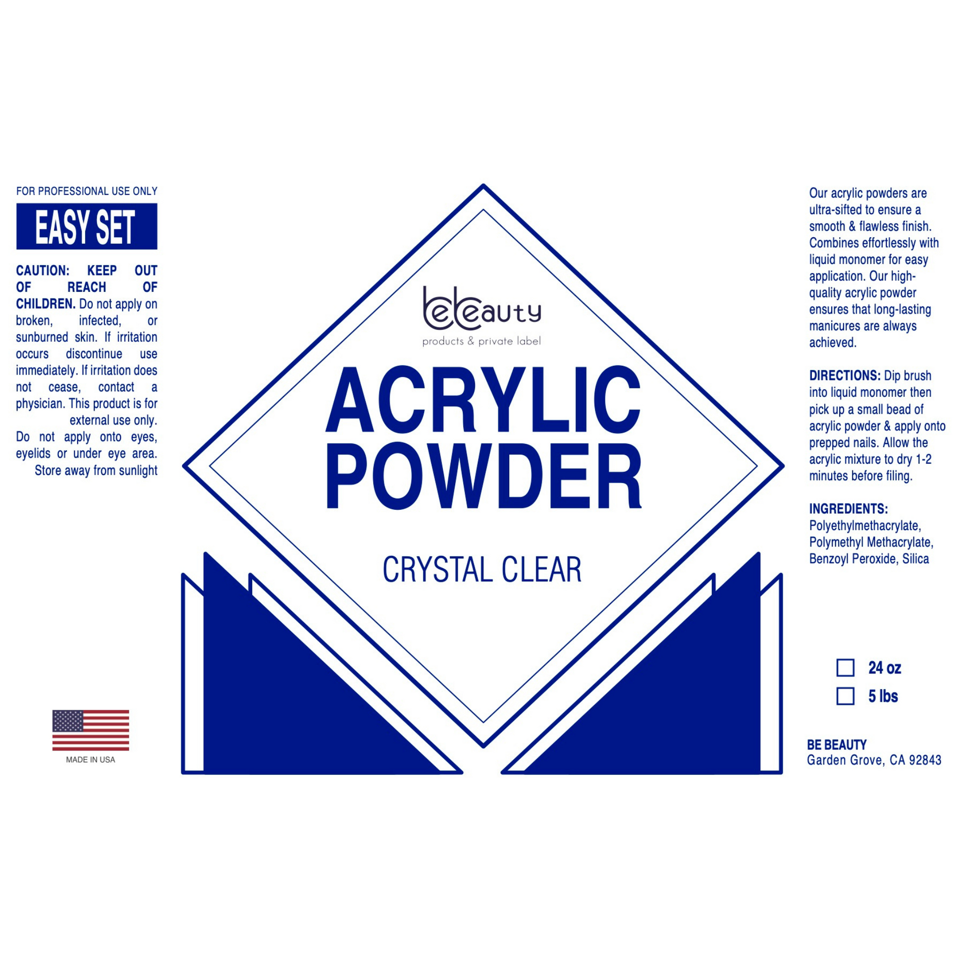 Crystal Clear Acrylic Powder | Polymer | Wholesale | Private label