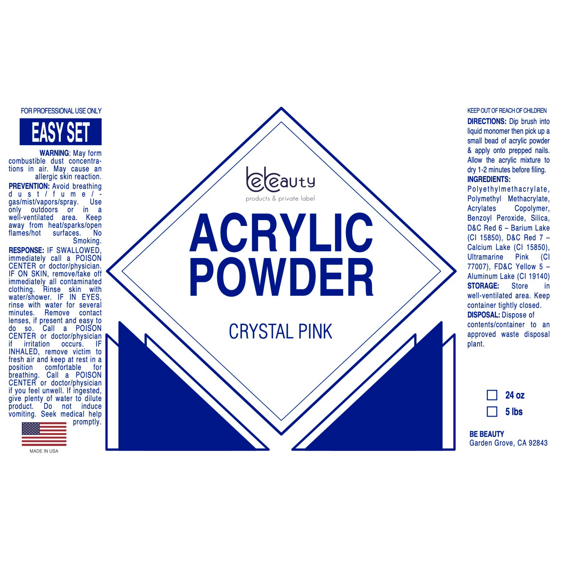 Crystal Pink |  Acrylic Powder | Polymer | Wholesale | Private label