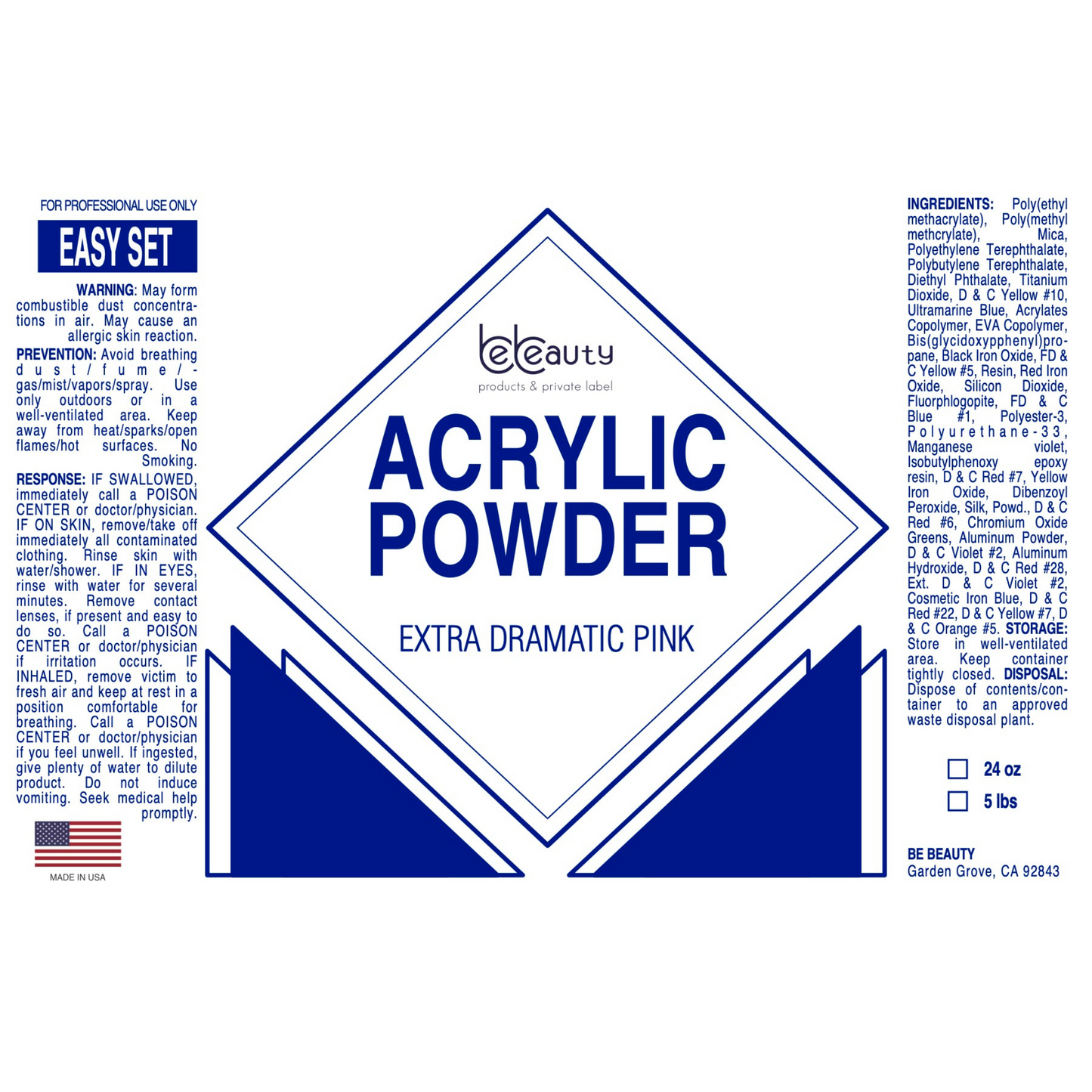 Extra Dramatic Pink |  Acrylic Powder | Polymer | Wholesale | Private label