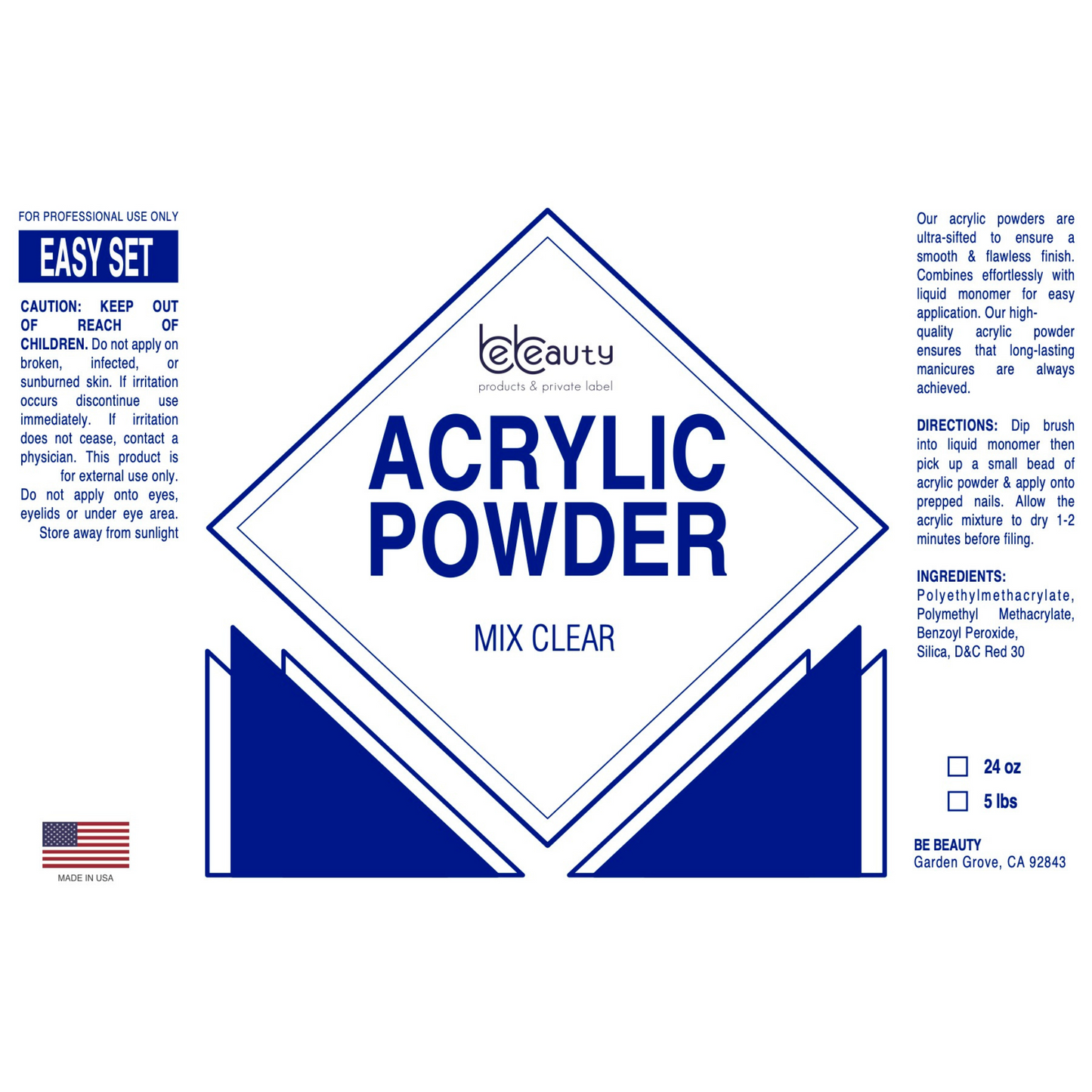 Mix Clear | Acrylic Powder | Polymer | Wholesale | Private label