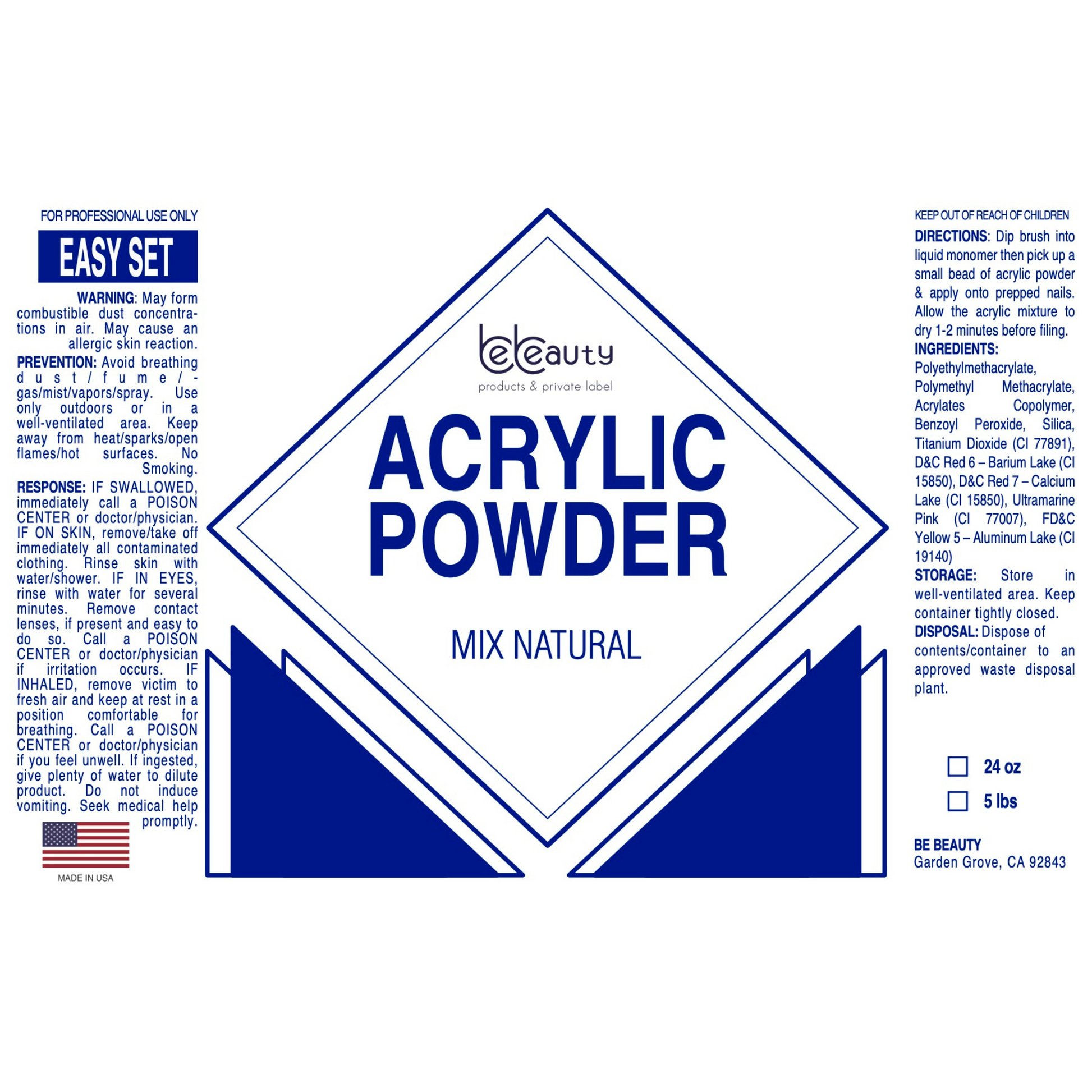 Natural Mix Powder | Acrylic Powder | Polymer | Wholesale | Private label