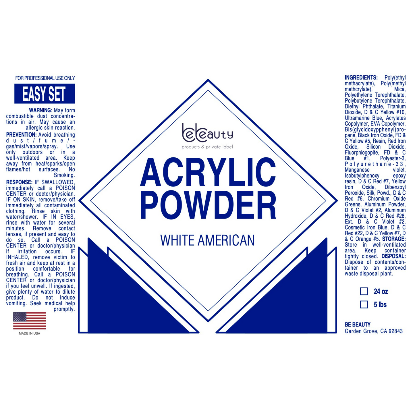 White American |  Acrylic Powder | Polymer | Wholesale | Private label