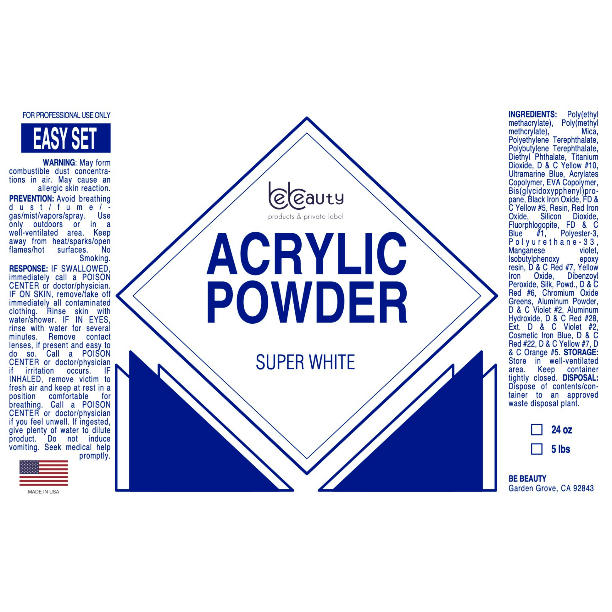 Premium Super White |  Acrylic Powder | Polymer | Wholesale | Private label